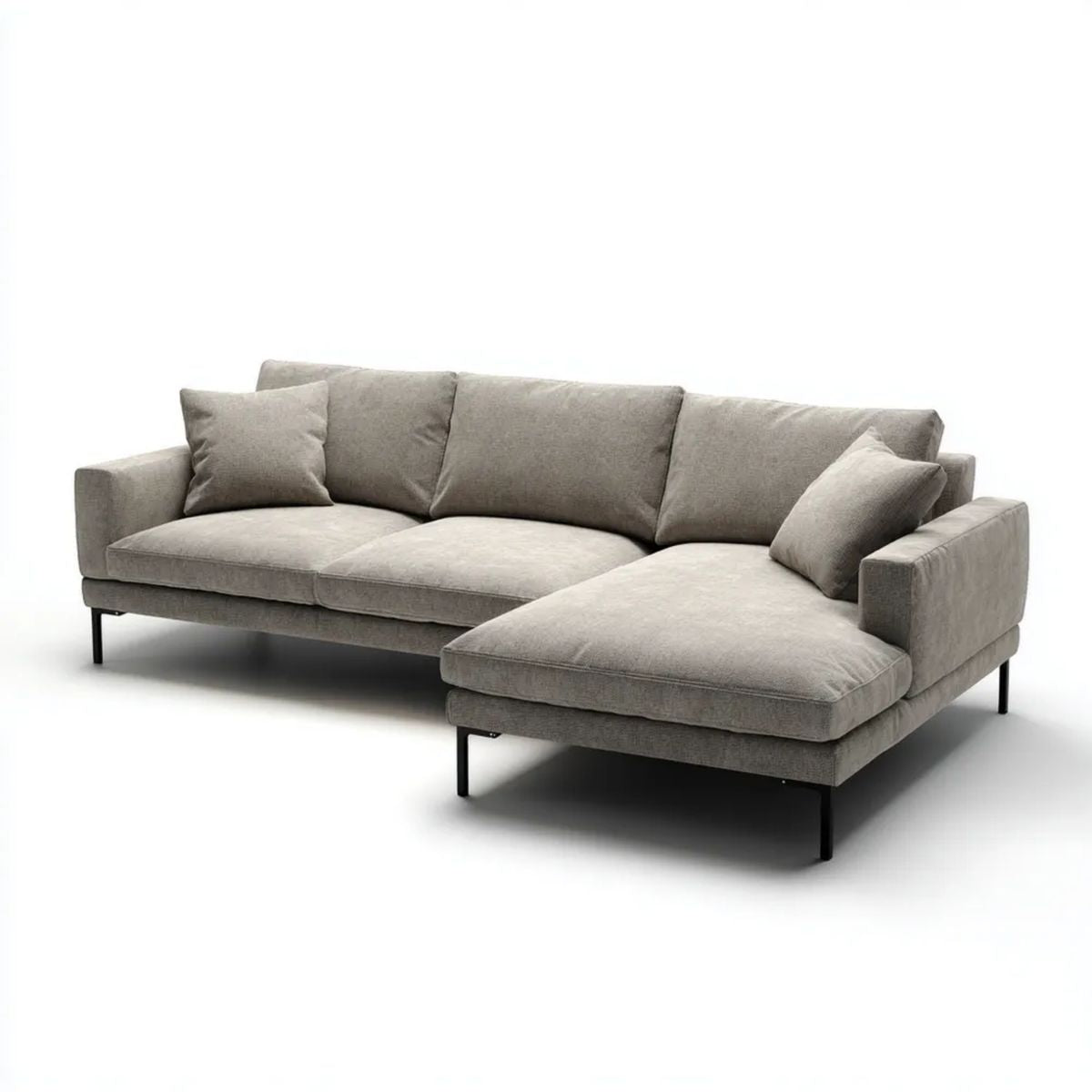 Sofa, 4-osobowa poliestrowy sofa fotelik szary 260 x 160 x 85 cm
