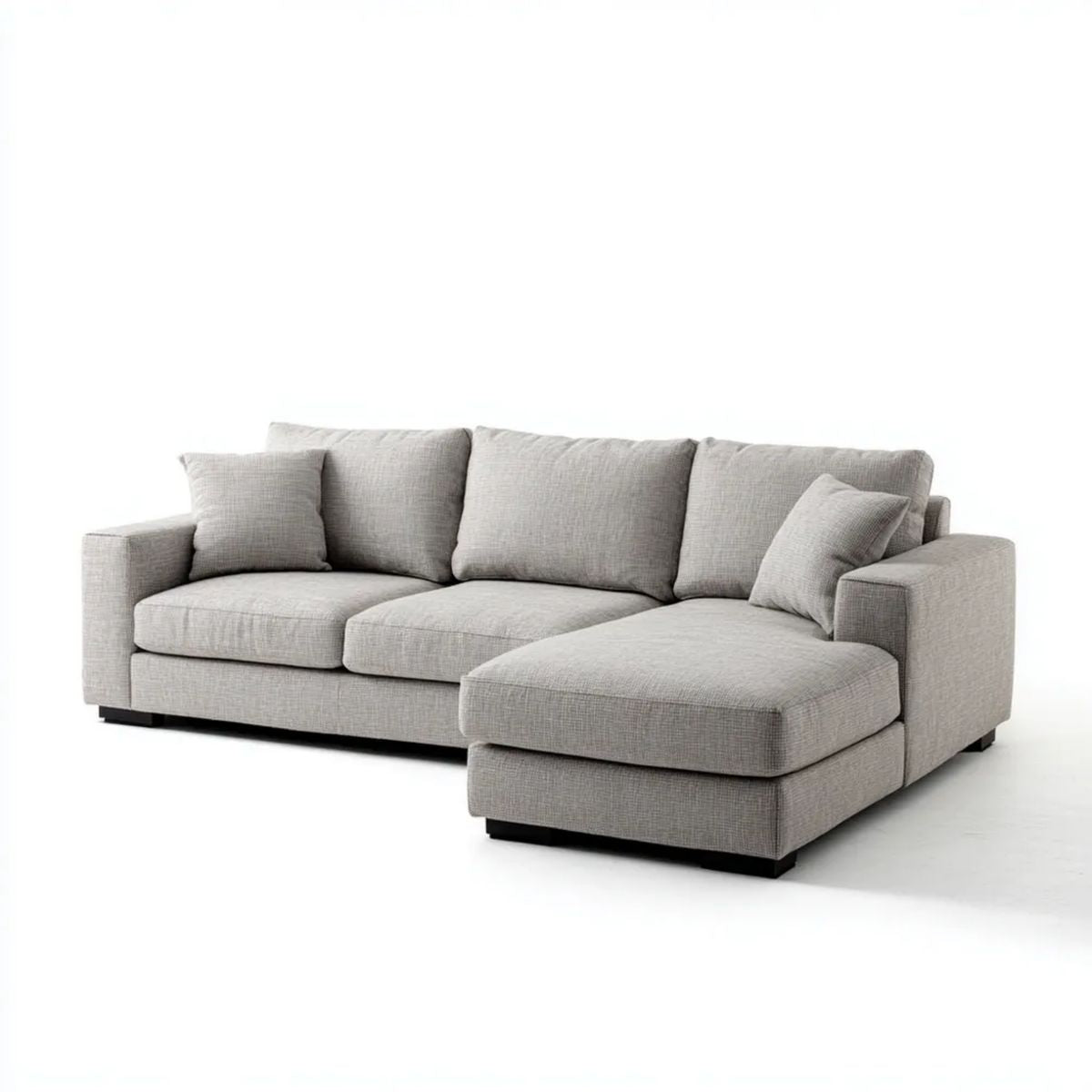 Sofa, Zlecenie Naprawiono narożnik sofa 4 fiołkowa szara poliester z szezlongiem na prawo, 280 x 170 x 85 cm