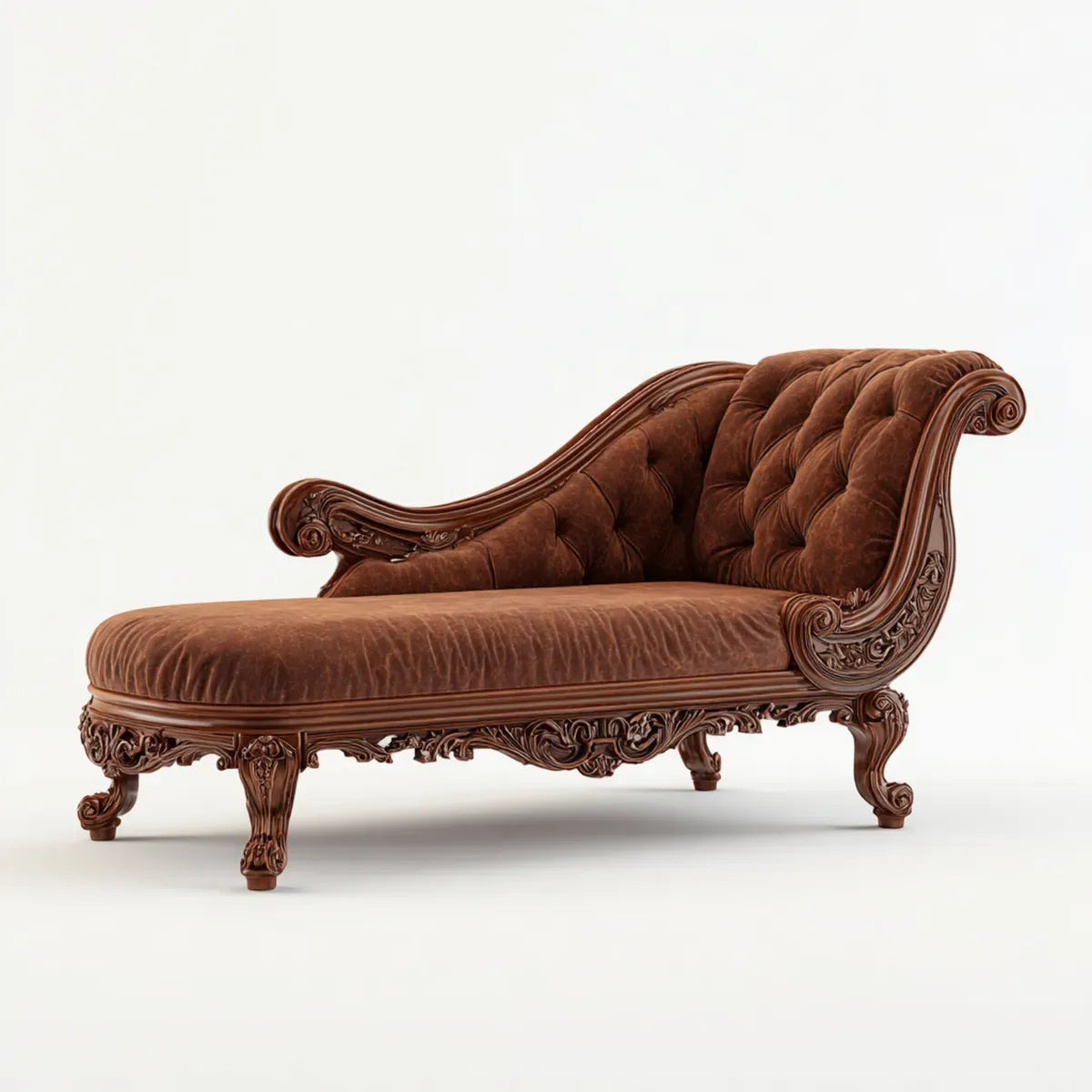 Leżanka ogrodowa, Kaiselongue brązowy 180 x 75 x 105 cm ze sztuczną pokrywą PU i zakrzywioną warstwą skóry