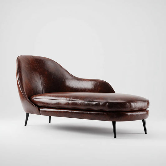 Leżanka ogrodowa, Krzesło relaksacyjne Chaiselongue Brązowy 165 x 78 x 82 cm wykonane ze sztucznej skóry PU ze stalowych nóg