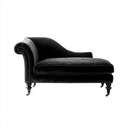 Leżanka ogrodowa, Chaiselongue Relax Chair czarny 145 x 90 x 80 cm poliestrowy aksamitny kształt